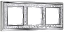 Рамка универсальная Werkel Palacio Gracia 3-м. металл хром/белый картинка