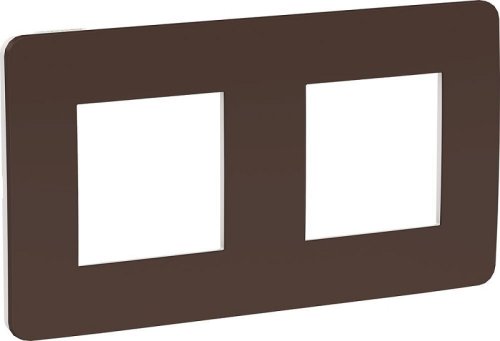 Рамка универсальная Schneider Electric Unica Studio Color 2-м. шоколад/белый картинка