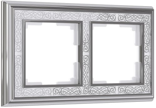 Рамка универсальная Werkel Palacio Gracia 2-м. металл хром/белый картинка