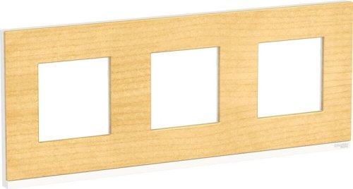 Рамка горизонтальная Schneider Electric Unica Studio Pure 3-м. дерево клен/белый фото Рамка горизонтальная Schneider Electric Unica Studio Pure 3-м. дерево клен/белый картинка