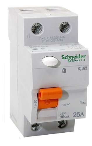 Выключатель дифференциального тока УЗО Schneider Electric Домовой 2п 25А 30мА 4,5кА тип AC фото фото 2 Выключатель дифференциального тока УЗО Schneider Electric Домовой 2п 25А 30мА 4,5кА тип AC картинка фото 2