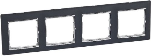 Рамка горизонтальная Legrand Valena 4-м. ноктюрн/серебро картинка