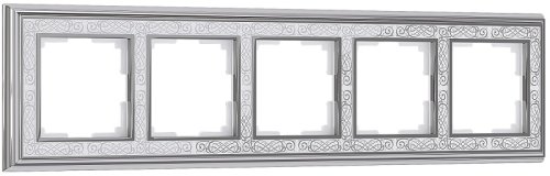 Рамка универсальная Werkel Palacio Gracia 5-м. металл хром/белый фото Рамка универсальная Werkel Palacio Gracia 5-м. металл хром/белый картинка