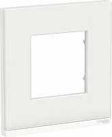 Рамка горизонтальная Schneider Electric Unica Studio Pure 1-м. стекло белое стекло/белый картинка