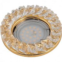 Светильник встраиваемый Fametto/Peonia DLS-P121 GU5.3 GOLD/CLEAR 55мм/50Вт картинка 