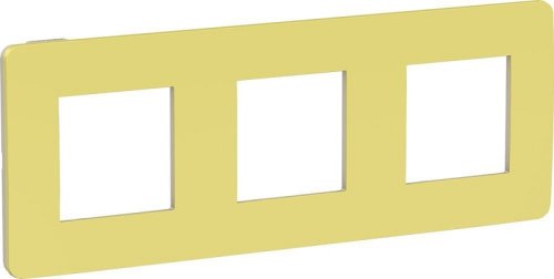 Рамка универсальная Schneider Electric Unica Studio Color 3-м. зеленое яблоко/бежевый картинка