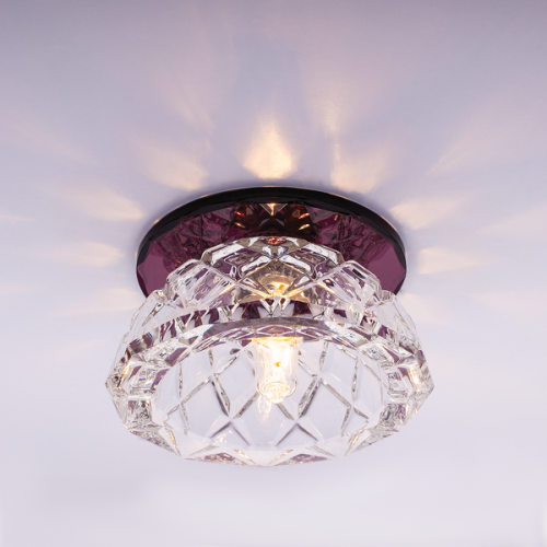 Светильник встраиваемый Италмак Bohemia 220 6 74 G9 65мм/60вт огран стекло/пурпур картинка 