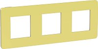 Рамка универсальная Schneider Electric Unica Studio Color 3-м. зеленое яблоко/бежевый
