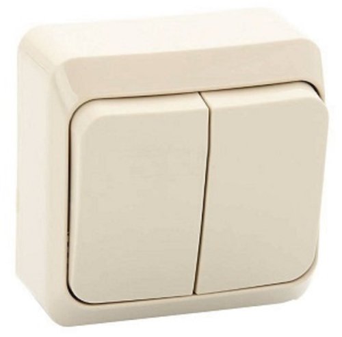 Выключатель накладной Systeme Electric Этюд 2-кл. кремовый картинка фото 2