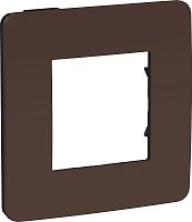 Рамка универсальная Schneider Electric Unica Studio Color 1-м. шоколад/антрацит