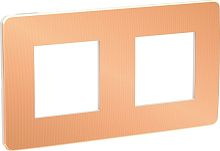 Рамка универсальная Schneider Electric Unica Studio Metal 2-м. медь/белый картинка