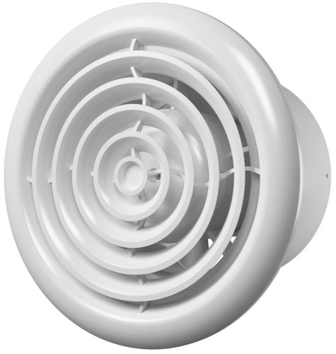 Вентилятор осевой Era Flow 4 BB D100 решетка с двигателем на подшипниках белый картинка фото 2