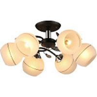 Люстра потолочная шестирожковая Мелодия Света Цветок Е27 Черная/хром картинка 