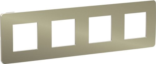 Рамка универсальная Schneider Electric Unica Studio Metal 4-м. бронза/бежевый картинка