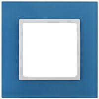 Рамка универсальная Эра Elegance 1-м. стекло голубое/белый картинка