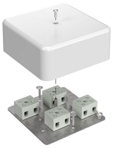 Коробка огнестойкая для кабель-канала Промрукав 103x103x45мм 12x2,5мм IP40 белый