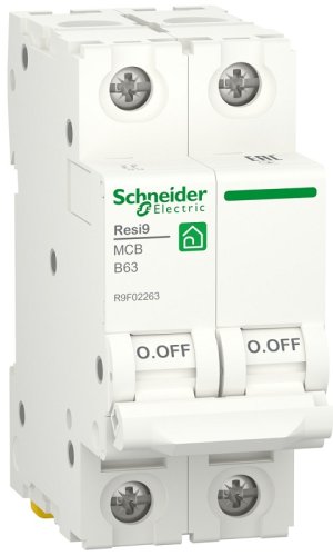 Выключатель автоматический Schneider Electric Resi9 2п 63A B 6кА  картинка