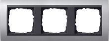Рамка универсальная Gira Event Clear 3-м. алюминий/антрацит картинка