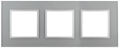 Рамка универсальная Эра Elegance 3-м. стекло алюминий/алюминий картинка