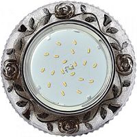 Светильник встраиваемый Ecola Розы H4 LD7071 GX53 220В 20/5Вт Прозрачный/черный/125х90х35мм картинка 