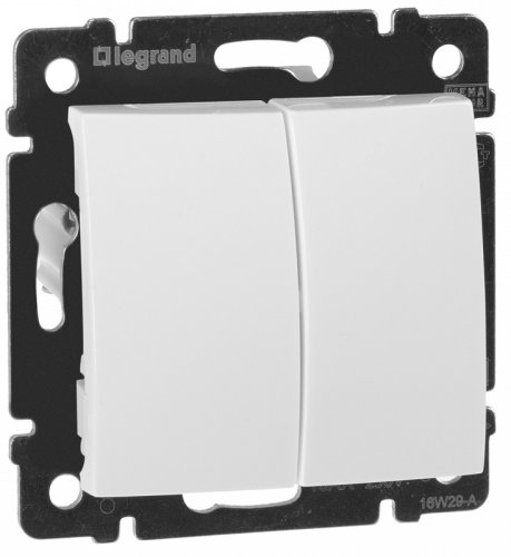 Выключатель без рамки Legrand Valena 2-кл. белый картинка фото 3