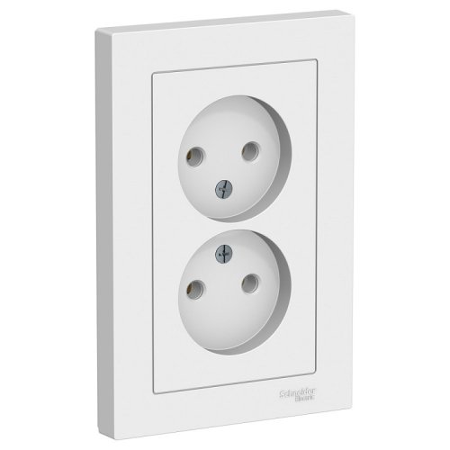 Розетка без заземления Systeme Electric AtlasDesign 1-м. 2 мод. белый картинка