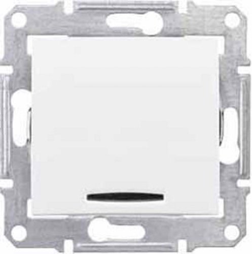 Переключатель с подсветкой без рамки Schneider Electric Sedna 1-кл. проходной белый картинка фото 2