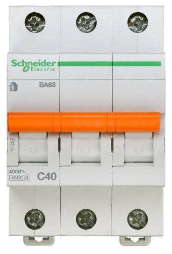 Выключатель автоматический Schneider Electric Домовой 3п C 40А ВА63 4.5кА картинка фото 3
