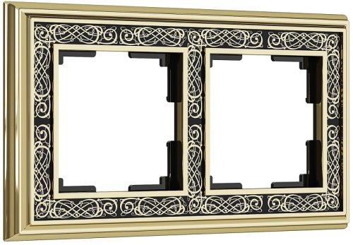 Рамка универсальная Werkel Palacio Gracia 2-м. металл золото/черный картинка