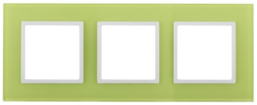 Рамка универсальная Эра Elegance 3-м. стекло лайм/белый картинка