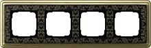 Рамка универсальная Gira ClassiX Art 4-м. бронза/черный картинка
