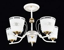 Люстра потолочная четырехрожковая Мелодия Света Е27 220В Белая/золото картинка 
