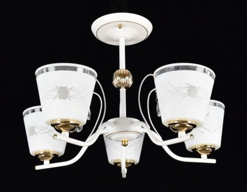 Люстра потолочная четырехрожковая Мелодия Света Е27 220В Белая/золото фото Люстра потолочная четырехрожковая Мелодия Света Е27 220В Белая/золото картинка