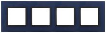 Рамка универсальная Эра Elegance 4-м. стекло синее/антрацит картинка