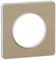 Рамка универсальная Schneider Electric Odace 1-м. металл полированная бронза/белый картинка