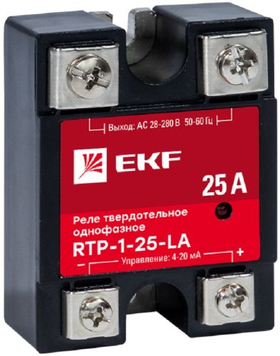 Реле твердотельное с регулировкой 4-20мА EKF PROxima RTP-25-LA 25А 230В DC картинка
