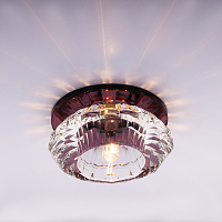 Светильник встраиваемый Италмак Bohemia 220 3 74 G9 65мм/60Вт огран стекло/пурпур картинка 