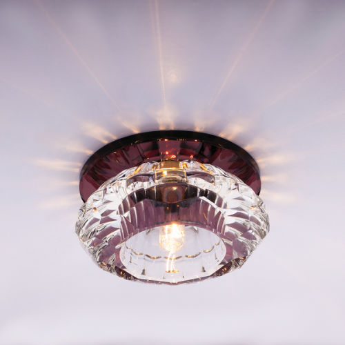 Светильник встраиваемый Италмак Bohemia 220 3 74 G9 65мм/60Вт огран стекло/пурпур фото Светильник встраиваемый Италмак Bohemia 220 3 74 G9 65мм/60Вт огран стекло/пурпур картинка