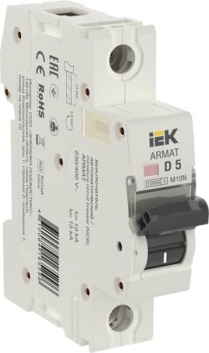 Выключатель автоматический IEK ARMAT M10N 1п 5А D 10кА картинка