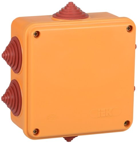 Коробка огнестойкая IEK 100x100x50мм 4x4мм IP55 оранжевый