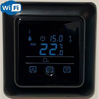 Терморегулятор сенсорный Warmlife BW по Wi-Fi датчик воздуха 3,6кВт 16А черный картинка 