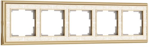 Рамка универсальная Werkel Palacio Gracia 5-м. металл золото/белый картинка