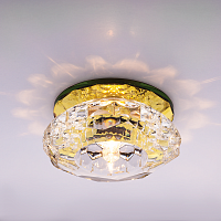 Светильник встраиваемый Италмак Bohemia 220 9 73 G9 65мм/60Вт огран стекло/золото картинка 