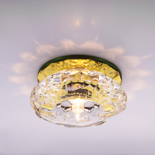 Светильник встраиваемый Италмак Bohemia 220 9 73 G9 65мм/60Вт огран стекло/золото картинка 