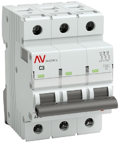 Выключатель автоматический EKF Averes AV-6 3п 3А C 6кА картинка
