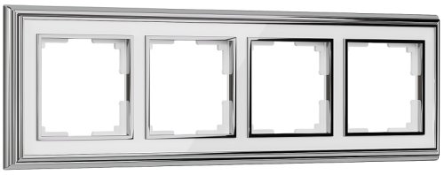 Рамка универсальная Werkel Palacio Classic 4-м. металл хром/белый фото Рамка универсальная Werkel Palacio Classic 4-м. металл хром/белый картинка