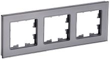 Рамка универсальная IEK Brite РУ-3-2-БрСе 3-м. стекло серый картинка