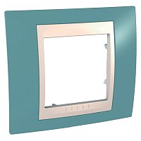Рамка горизонтальная Schneider Electric Unica Хамелеон 1-м. синий/бежевый