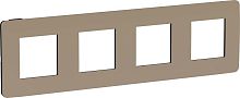 Рамка универсальная Schneider Electric Unica Studio Color 4-м. песочный/антрацит картинка
