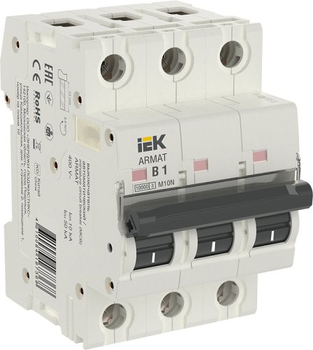 Выключатель автоматический IEK ARMAT M10N 3п 1А B 10кА картинка